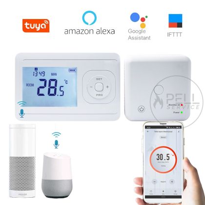 Умен безжичен RF термостат  с Wi-Fi, управляван чрез телефон-модел : 8048RF Wifi